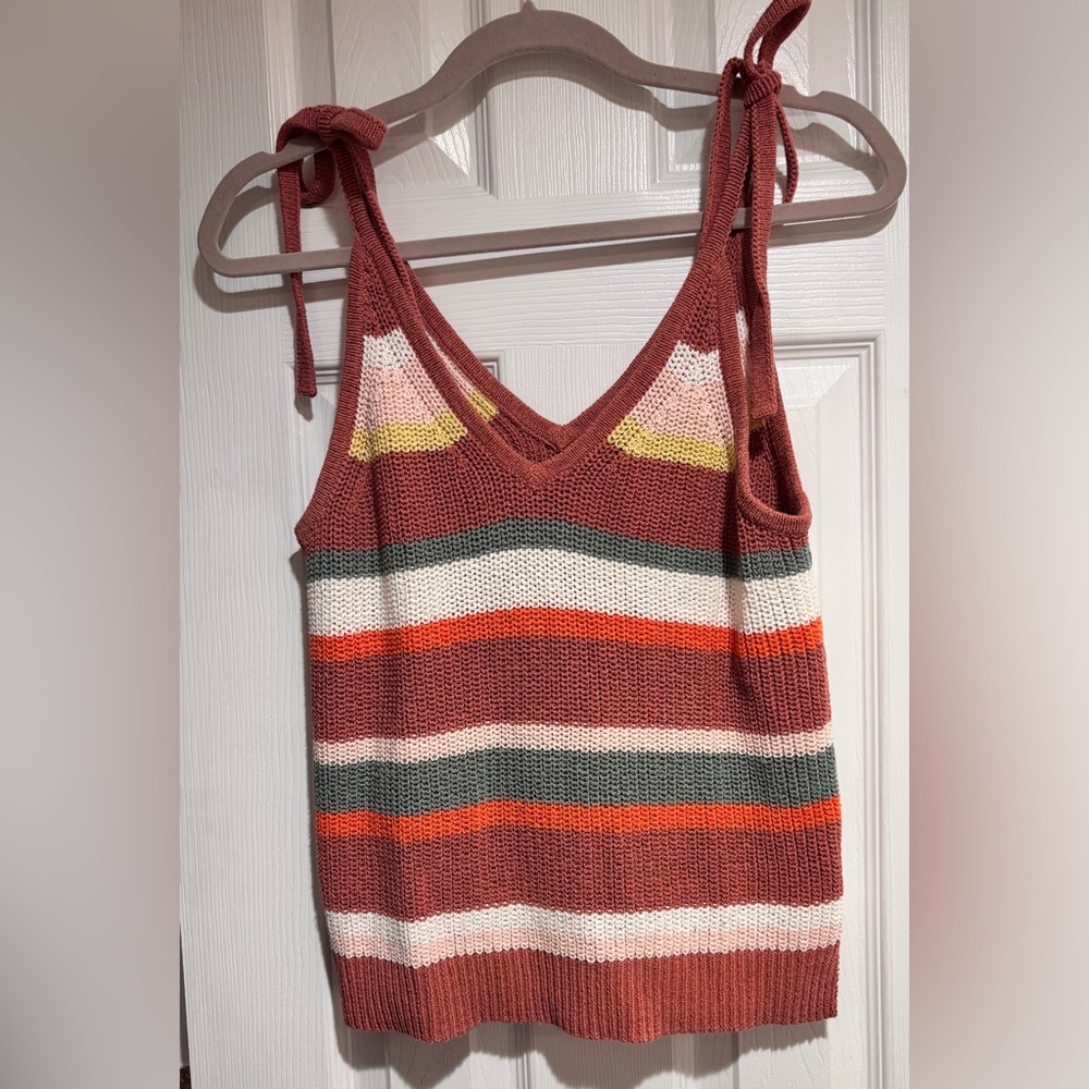 Madewell Striped Grandfield Tie-Strap Sweater Tank never worn with tags size S